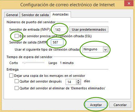 Configuración IMAP